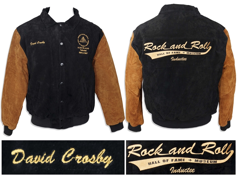 David Crosby's Rock and Roll Hall of Fame Jacket, Given to Crosby When He Was Inducted Into the Hall of Fame in 1997 for a Second Time -- Crosby Is One of Only 21 People to be Inducted More Than Once